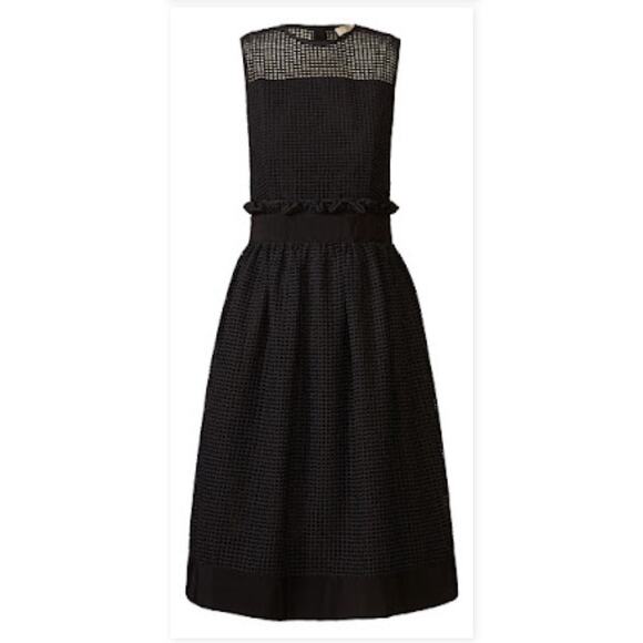 Orla Kiely Black Embroidered Grid Mesh Sleeveless Knee Length Dress Size 8 - Picture 3 of 12